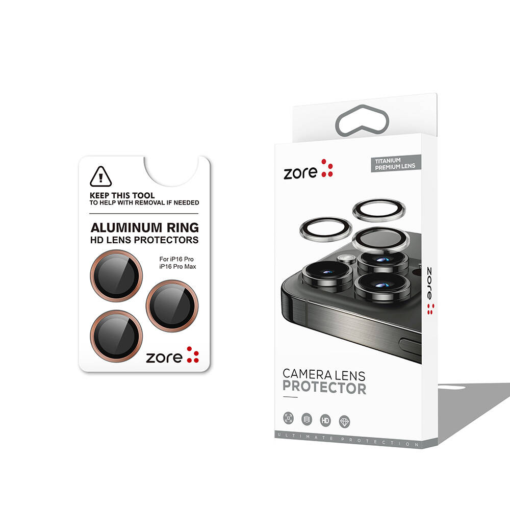 Apple iPhone 16 Pro Max Uyumlu Zore CL-12 Premium Safir Parmak İzi Bırakmayan Anti-Reflective Kamera Lens Koruyucu