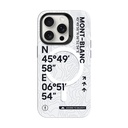 Apple iPhone 16 Pro Uyumlu Kılıf M-safe Şarj Özellikli Koordinat Yazı Desenli Benks Summit Serisi Kapak