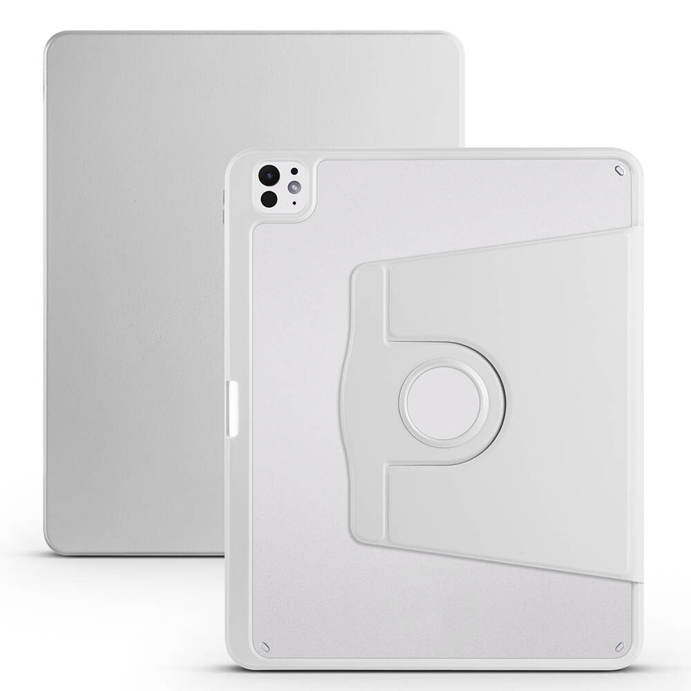 Apple iPad Pro 13 2024 Uyumlu Kılıf Zore Termik Kalem Bölmeli Dönebilen Standlı Kılıf