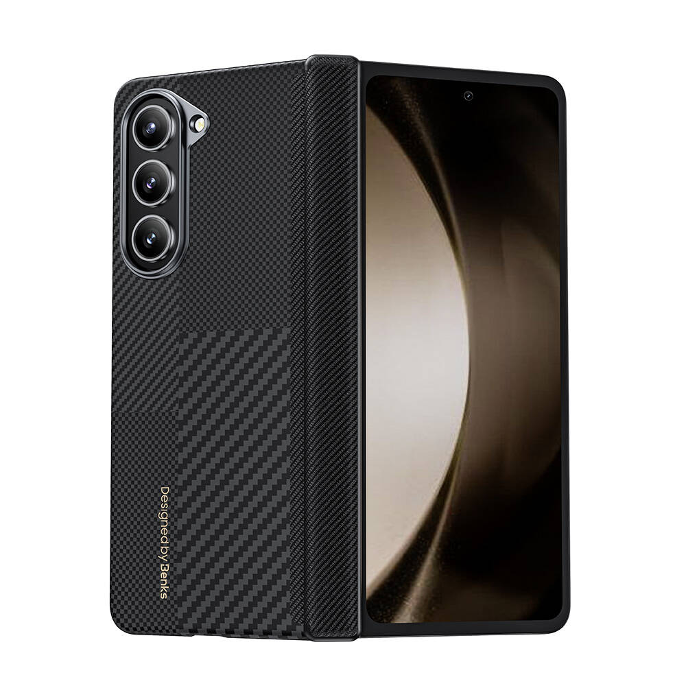 Samsung Galaxy Z Fold 6 Uyumlu Kılıf Karbon Fiber Benks Montage ArmorAir Kevlar Kapak