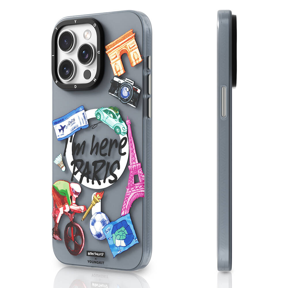 Apple iPhone 14 Pro Uyumlu Kılıf M-safe Şarj Özellikli Youngkit in Paris Serisi Kapak