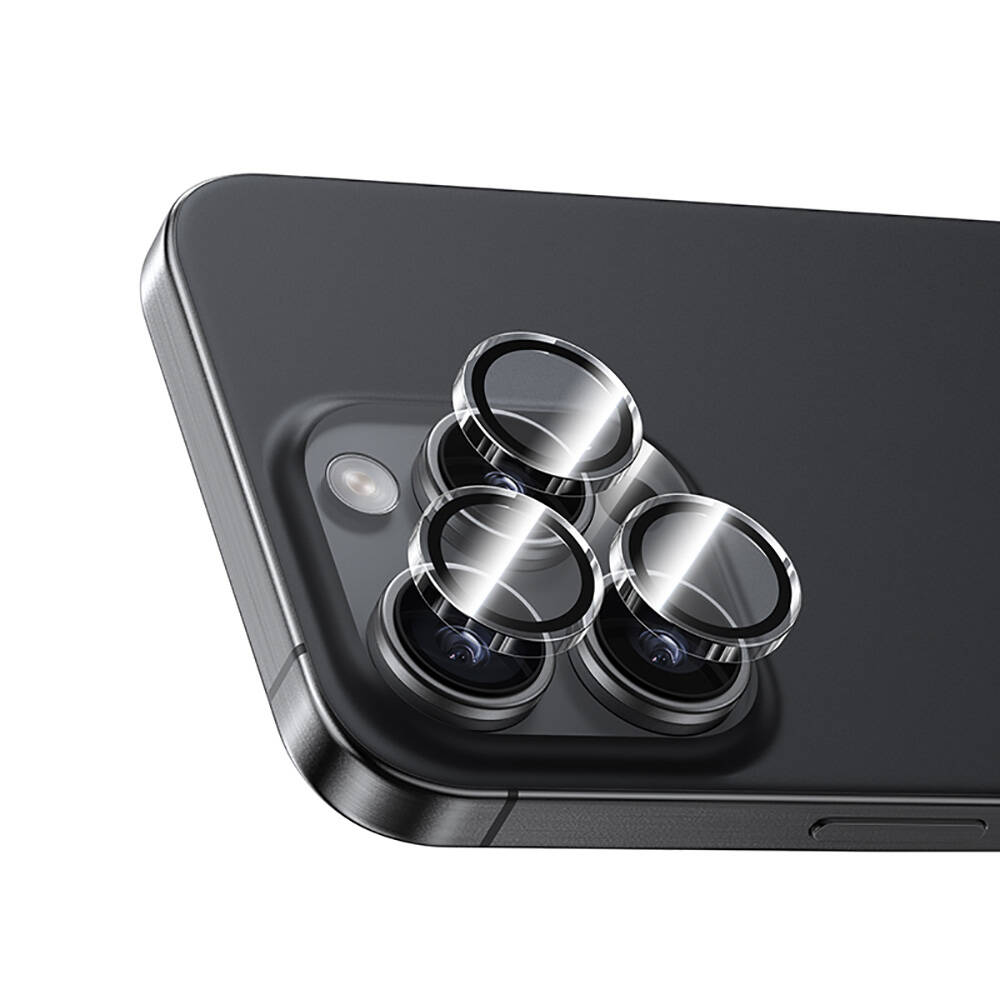 Apple iPhone 16 Pro Uyumlu Benks AR Glass Warrior Transparan Premium Cam Kamera Lens Koruyucu