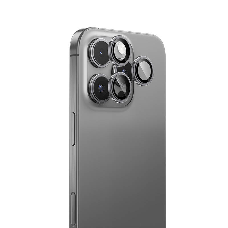 Apple iPhone 16 Pro Uyumlu Benks Parlama Önleyici Glass Warrior Metal Kamera Lens Koruyucu