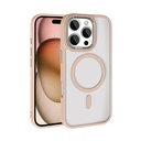 Apple iPhone 16 Pro Uyumlu Kılıf Wireless Şarj Özellikli Zore Krom M-safe Silikon Kapak