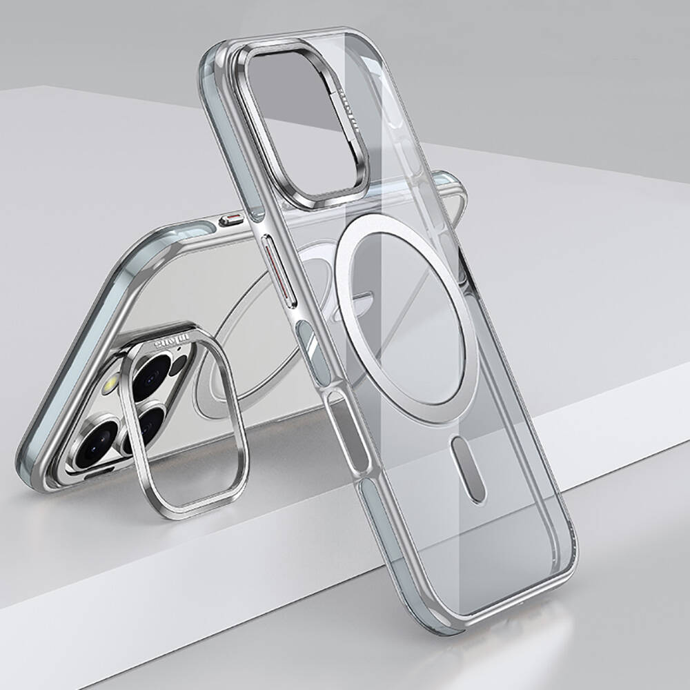 Apple iPhone 16 Pro Uyumlu Kılıf M-safe Şarj Özellikli Wlons Standlı Efsane Kapak