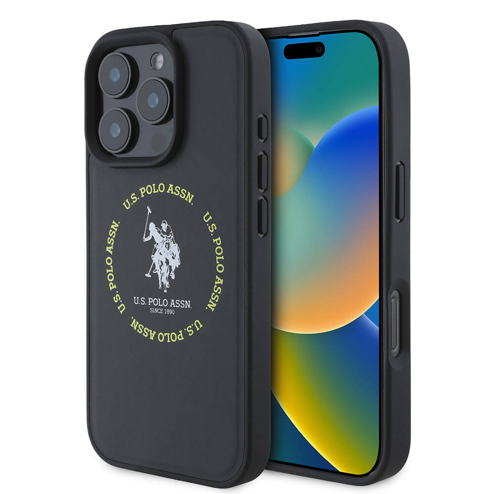 Apple iPhone 16 Pro Uyumlu Kılıf U.S. Polo Assn. Orjinal Lisanslı M-safe Şarj Özellikli Circle ve Double Horse Logolu Deri Kapak