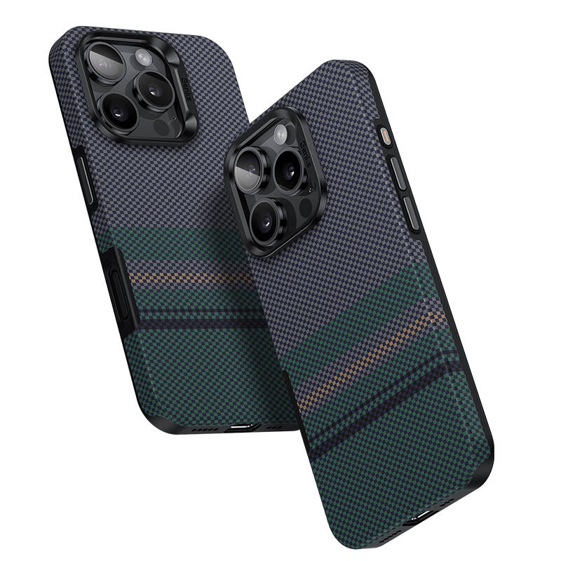 Apple iPhone 16 Pro Uyumlu Kılıf M-safe Şarj Özellikli Karbon Fiber Tasarımlı Benks Aurora ArmorPro Kevlar Kapak