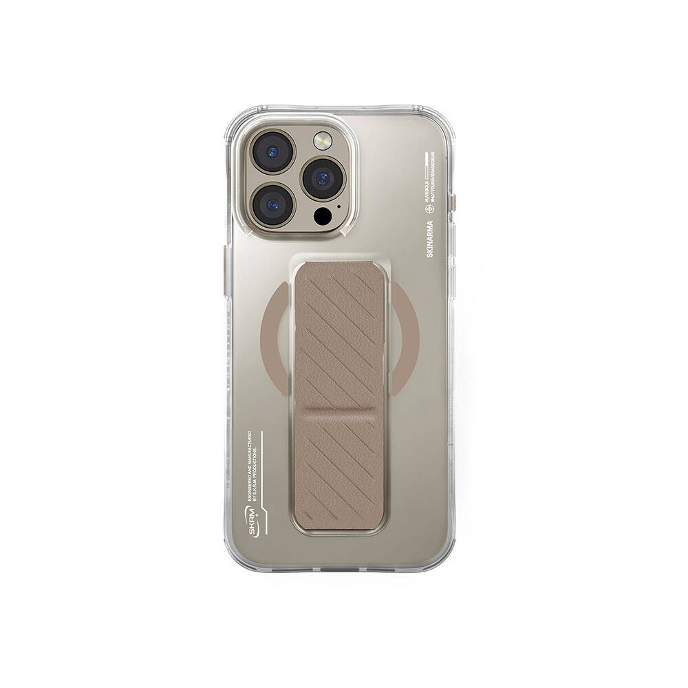 Apple iPhone 16 Pro Uyumlu Kılıf M-safe Şarj Özellikli Teknoloji Desenli Standlı Skinarma Axon Kapak