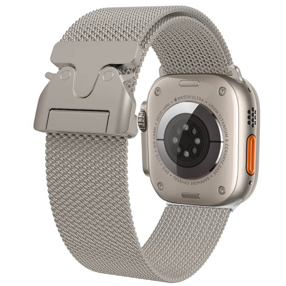 Apple Watch 10 46mm Uyumlu Zore KRD-25 Metal Hasır Kordon