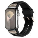 Apple Watch 42mm Uyumlu Kordon Zore KRD-117 Hava Alabilen Delikli Metal Süslemeli Desenli Silikon Kayış