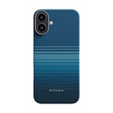 Apple iPhone 16 Uyumlu Kılıf M-safe Şarj Özellikli Aramid Fiber Pitaka Tactile Woven Sunset-Moonrise Serisi Moonrise Kapak