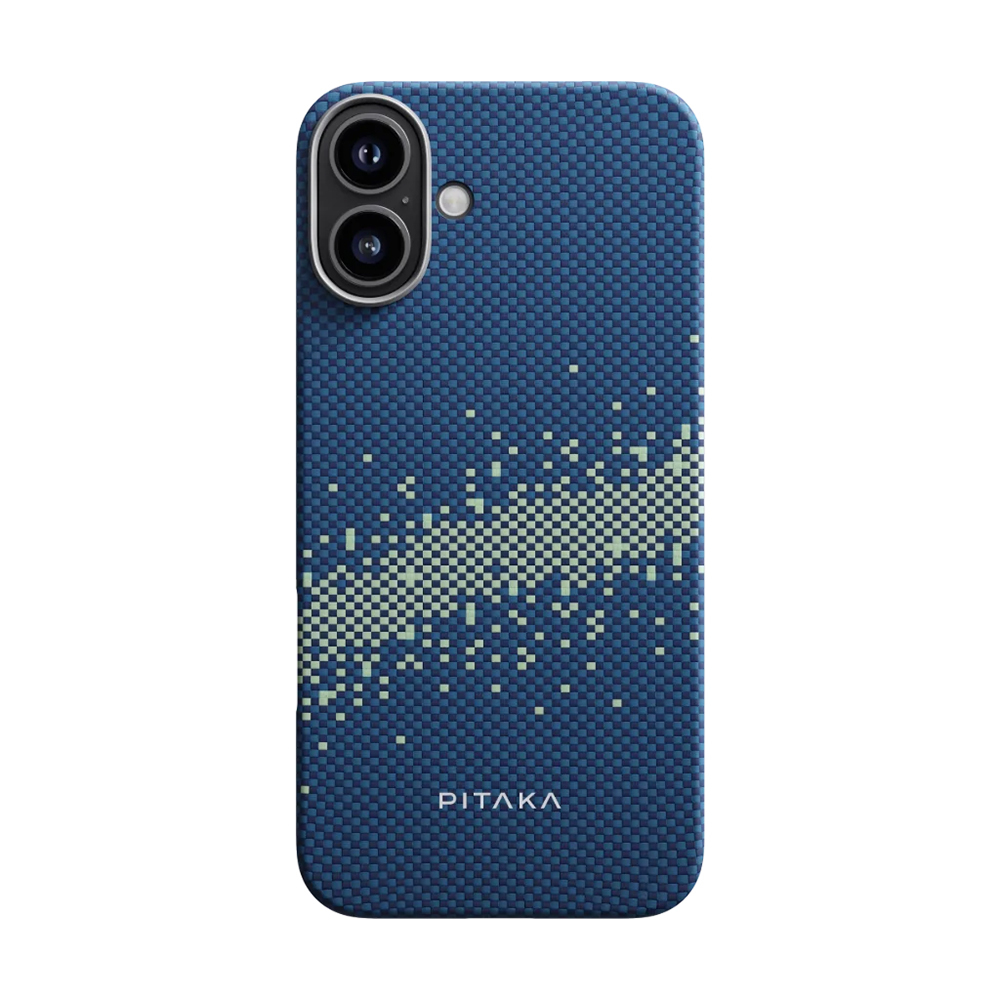 Apple iPhone 16 Uyumlu Kılıf M-safe Şarj Özellikli Aramid Fiber Pitaka Tactile Woven Starpeak Serisi Milky Way Galaxy Kapak