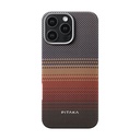 Apple iPhone 16 Pro Uyumlu Kılıf M-safe Şarj Özellikli Aramid Fiber Pitaka Tactile Woven Sunset-Moonrise Serisi Sunset Kapak