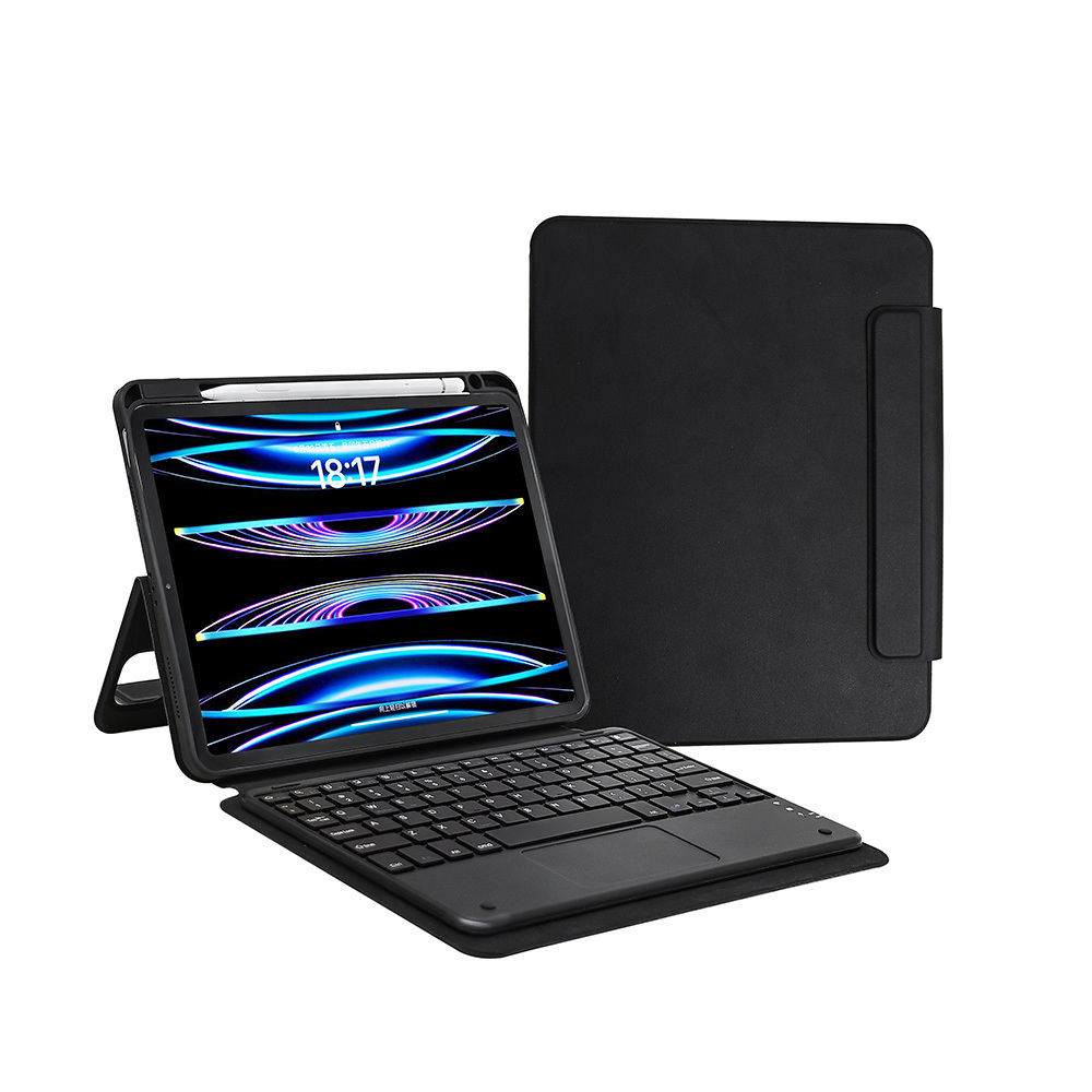 Apple iPad Pro 11 2024 Uyumlu Zore Border Keyboard Bluetooh Bağlantılı Standlı Klavyeli Tablet Kılıfı