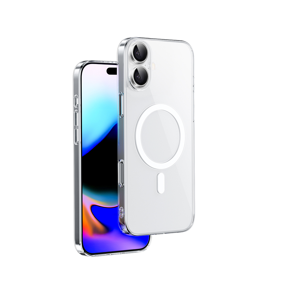 Apple iPhone 16 Plus Uyumlu Kılıf M-safe Şarj Özellikli Wiwu YXK-207 Invisible Pro Sert PC Kapak