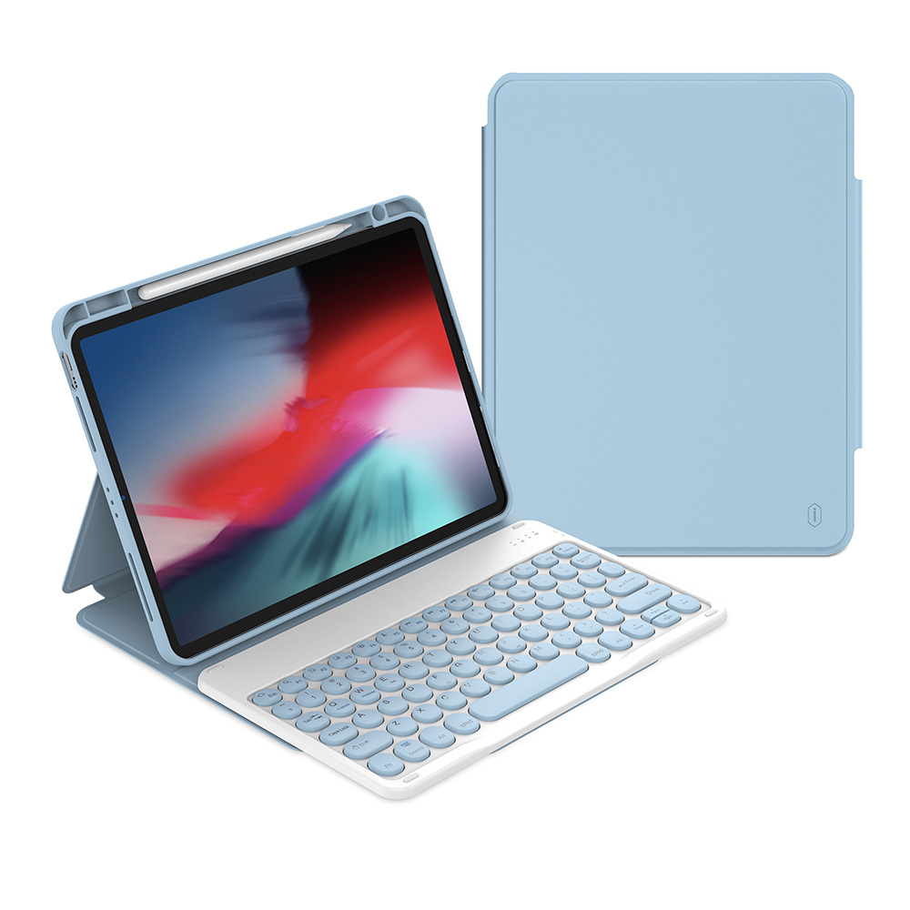 Apple iPad Air 10.9 2022 Uyumlu (5.Nesil) Wiwu Protective Gizli Kalem Bölmeli Klavyeli Kılıf