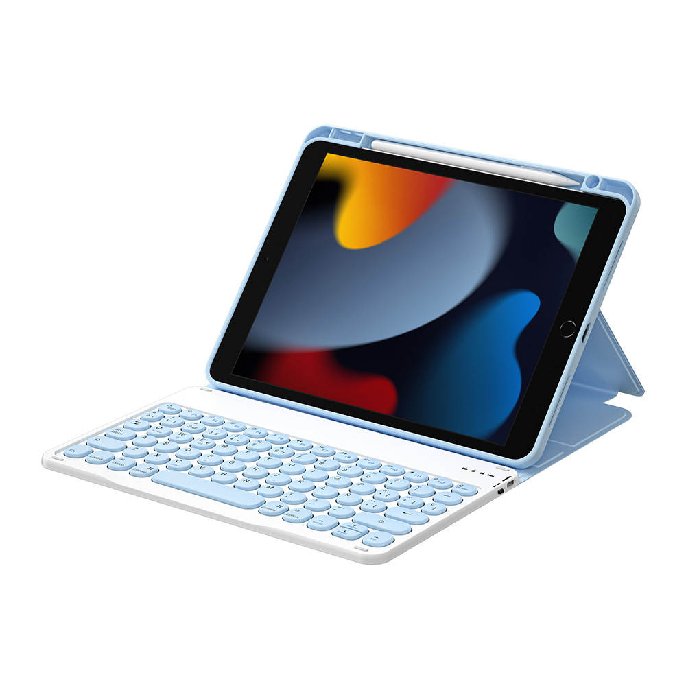 Apple iPad 10.2 Uyumlu (8.Nesil) Wiwu Protective Gizli Kalem Bölmeli Klavyeli Kılıf