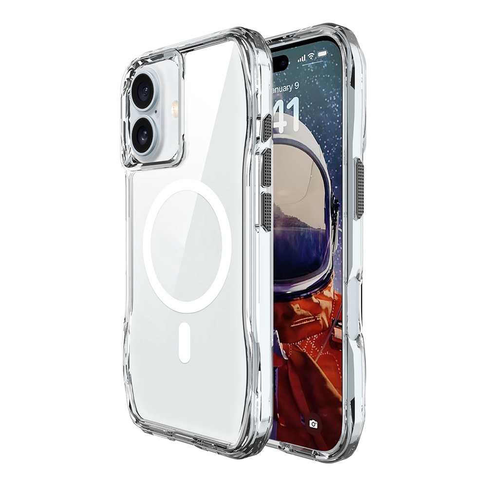 Apple iPhone 16 Uyumlu Kılıf M-safe Şarj Özellikli Airbagli Şeffaf Zore İncek Kapak