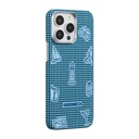 Apple iPhone 15 Pro Max Uyumlu Kılıf M-safe Şarj Özellikli Awa Tasarımlı 1500D Aramid Fiber Pitaka Ultra-Slim Classic Serisi Ocean Kapak