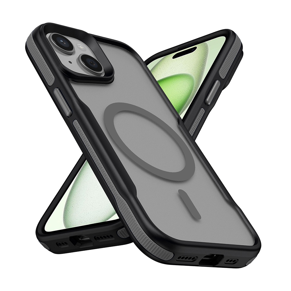 Apple iPhone 13 Uyumlu Kılıf M-safe Şarj Özellikli Renkli Kenar Airbag Şeritli Zore Lamer Kapak