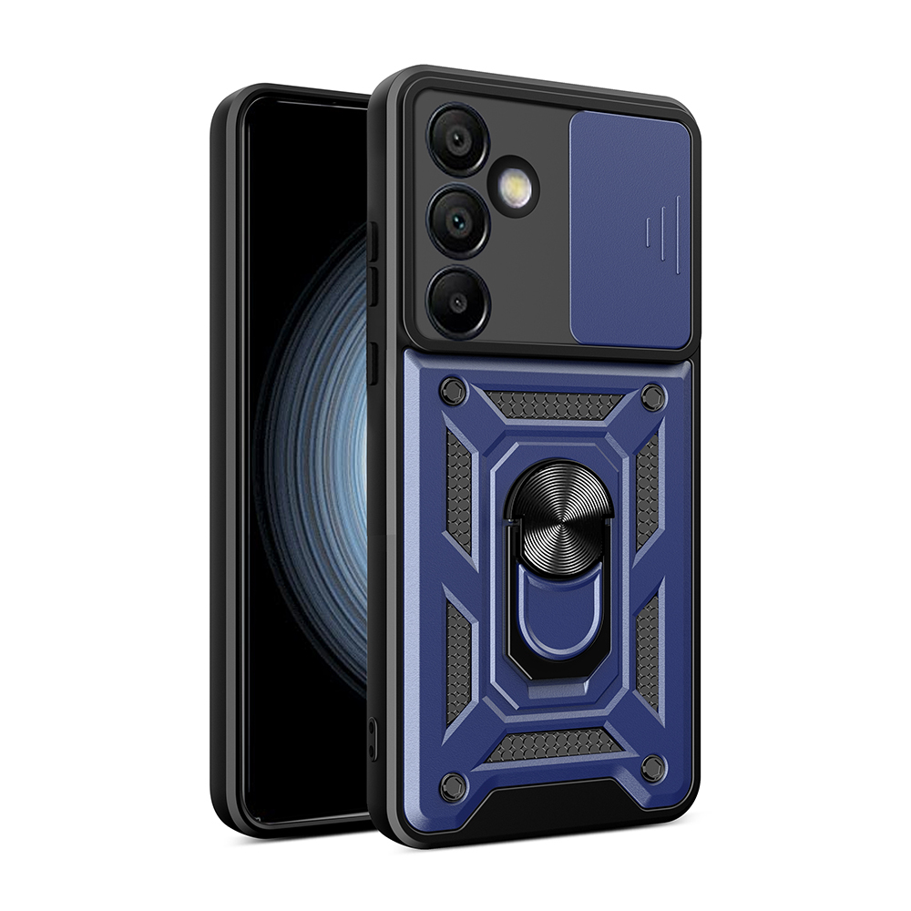 Samsung Galaxy S24 FE Uyumlu Kılıf Magnetik Standlı Kamera Korumalı Zore Sürgülü Vega Kapak