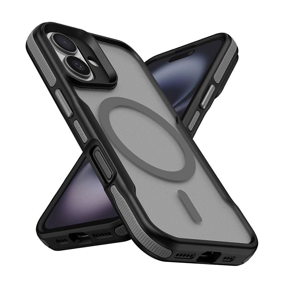 Apple iPhone 16 Plus Uyumlu Kılıf M-safe Şarj Özellikli Renkli Kenar Airbag Şeritli Zore Lamer Kapak