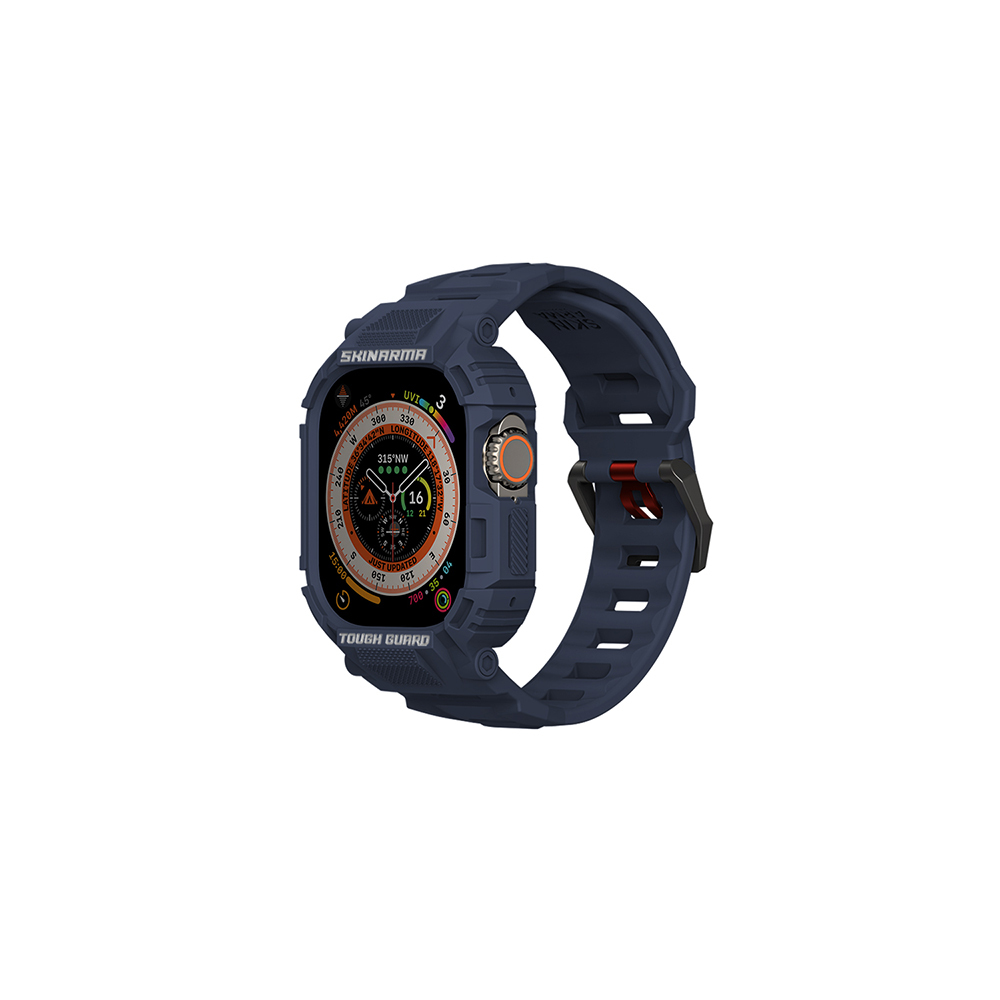 Apple Watch Ultra 49mm Uyumlu Skinarma Mecha 2in1 TPU Kasa Koruyucu + Silikon Kordon