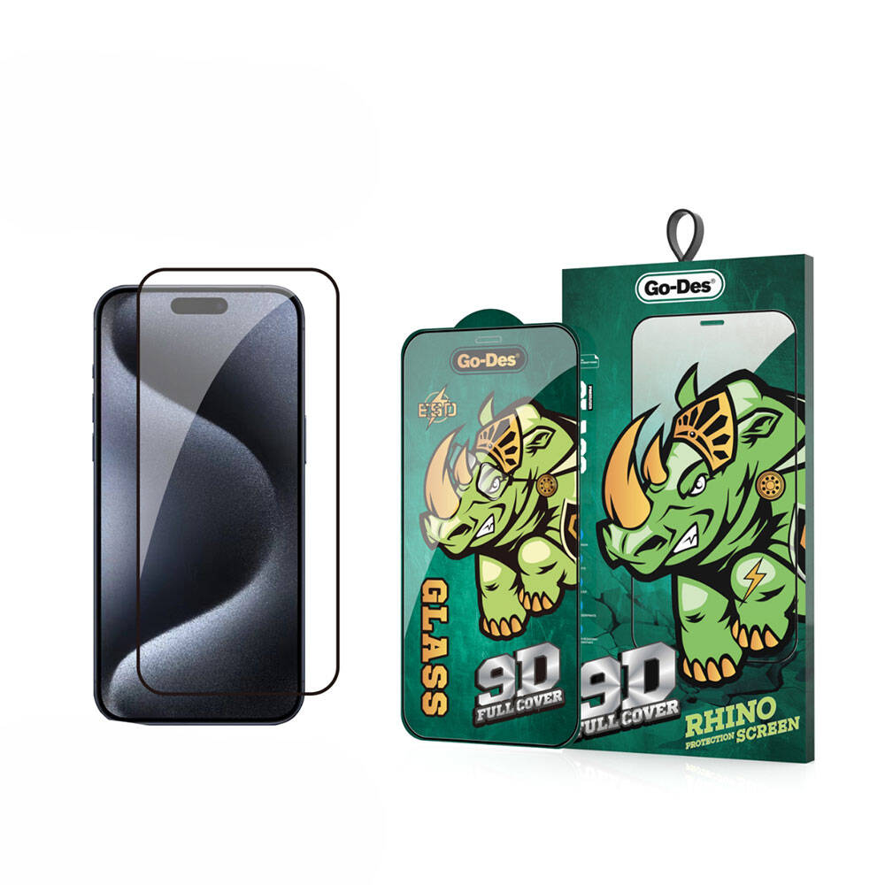 Apple iPhone 16 Plus Uyumlu Go Des 9D Full Cover Temperli Cam Ekran Koruyucu