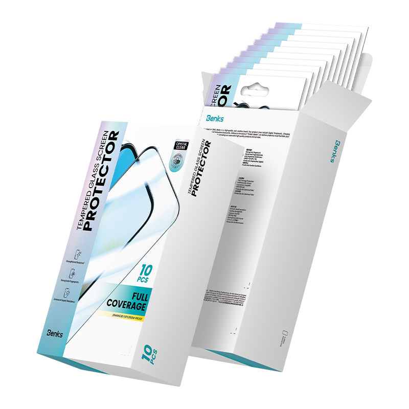Apple iPhone 16 Pro Max Uyumlu Hidrofobik Ve Oleofobik Özellikli Benks 0.3mm Air Shield Ekran Koruyucu 10'lu Paket