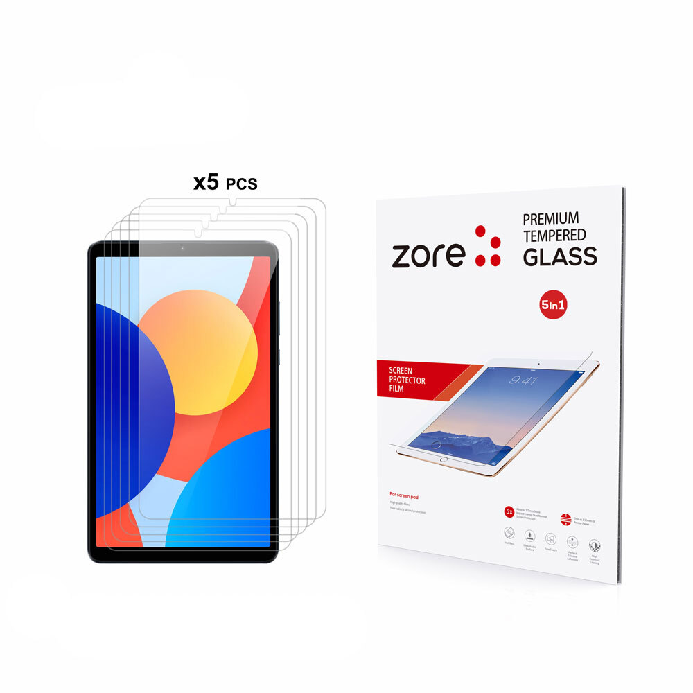 Xiaomi Redmi Pad SE 8.7 Uyumlu Zore 5in1 Tablet Temperli Cam Ekran Koruyucu