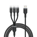 Wiwu Wi-C014 Platinum Serisi 3in1 USB-A to Lightning – Type-C – Micro Şarj ve Data Kablosu 3.1A 1.2m