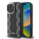 Apple iPhone 16 Pro Max Uyumlu Kılıf DKNY Orjinal Lisanslı M-safe Şarj Özellikli 3D Yazılı Checkered Pattern Kapak