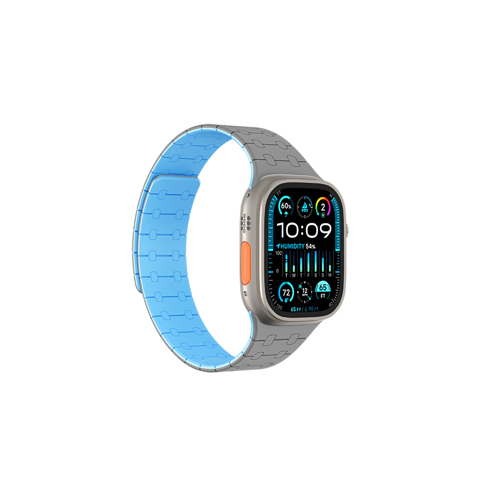 Apple Watch 10 46mm Uyumlu Amazingthing Smoothie Sport Magnetik Tak Çıkar Silikon Strap Kayış