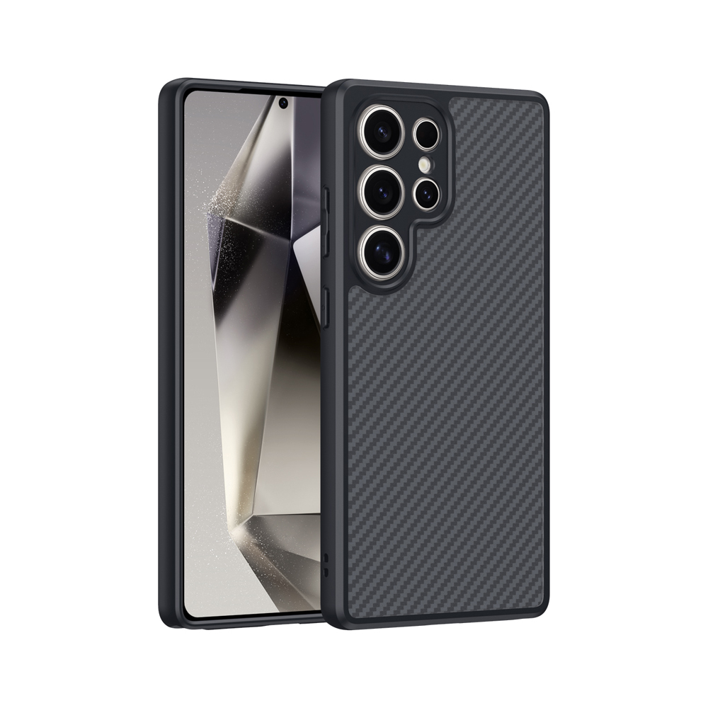 Samsung Galaxy S25 Ultra Uyumlu Kılıf M-safe Şarj Özellikli Karbon Fiber Tasarımlı Zore Elnino Kapak