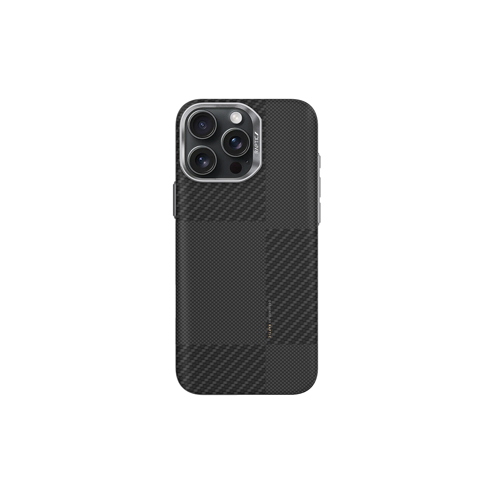 Apple iPhone 16 Pro Uyumlu Kılıf M-safe Şarj Özellikli 600D Metal Kamera Çerçeveli Raptic Aramid Fiber Croxx Mondrian Serisi Kapak