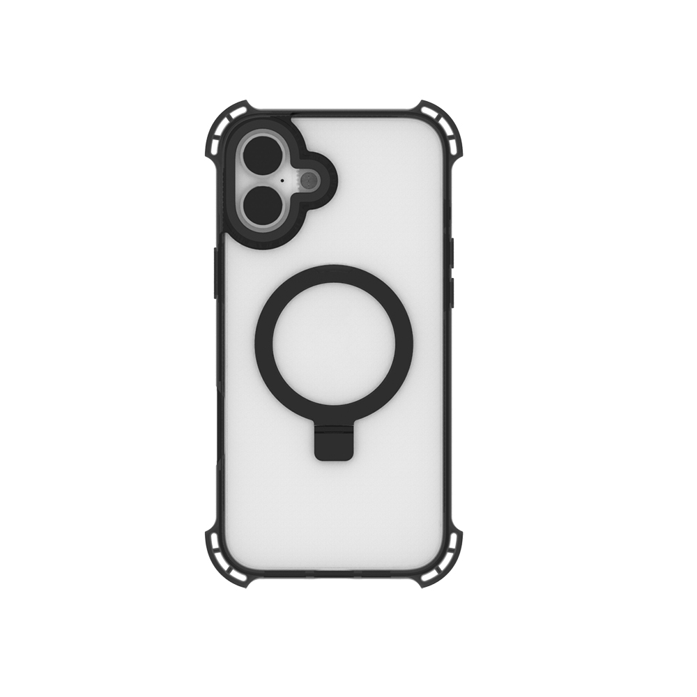 Apple iPhone 16 Uyumlu Kılıf M-safe Şarj Özellikli Raptic Dual Serisi Şeffaf Standlı Kapak