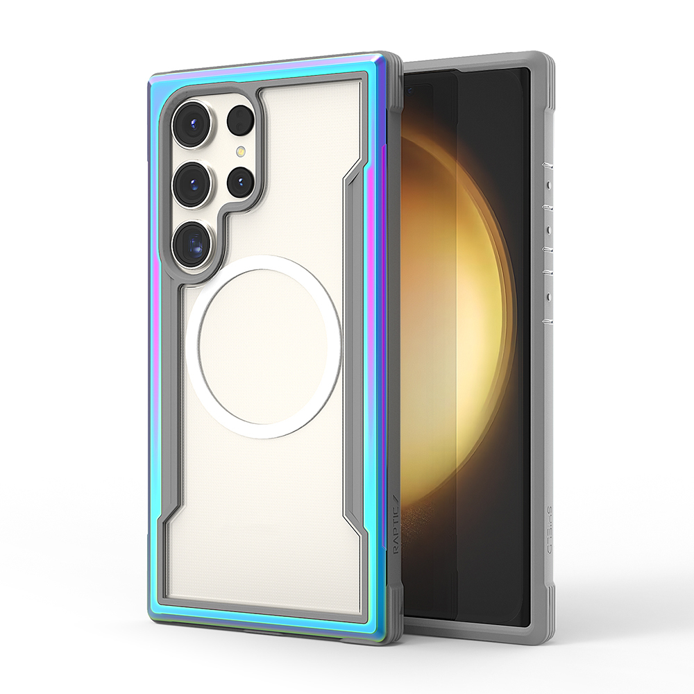 Samsung Galaxy S24 Ultra Uyumlu Kılıf M-safe Şarj Özellikli Airbagli Raptic Shield Serisi Şeffaf Arka Yüzey Kapak