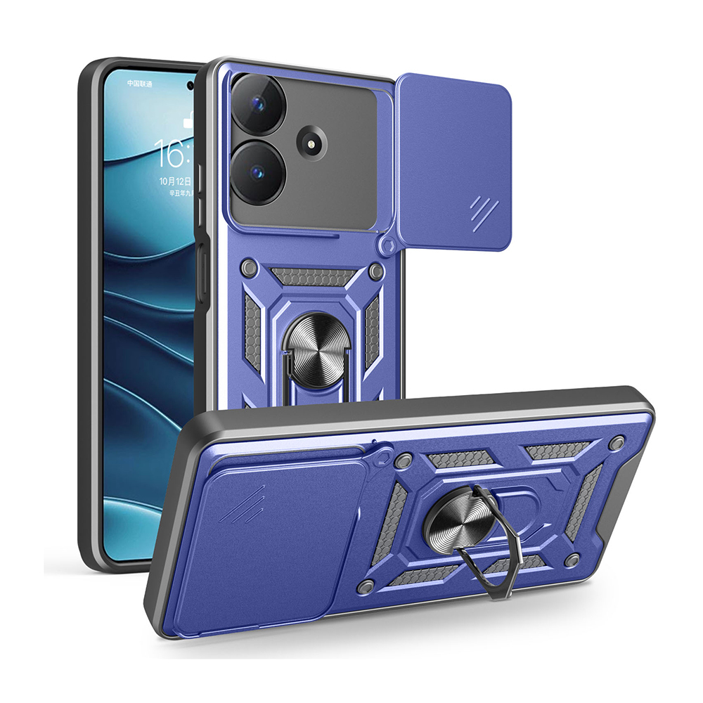 Realme Note 60 Uyumlu Kılıf Magnetik Standlı Kamera Korumalı Zore Sürgülü Vega Kapak