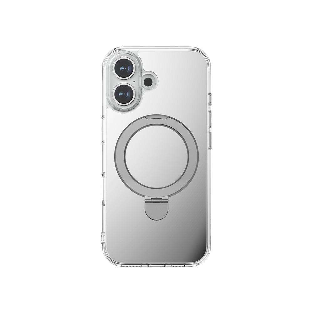 Apple iPhone 16 Plus Uyumlu M-safe Şarj Özellikli Kılıf Raptic Air Stand Serisi Aynalı Arka Yüzey Standlı Kapak