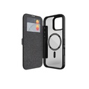 Apple iPhone 16 Plus Uyumlu Kılıf M-safe Şarj Özellikli Vegan Deri Tasarımlı Şeffaf Arka Yüzey Kartlıklı Raptic Urban Folio Serisi Kapak