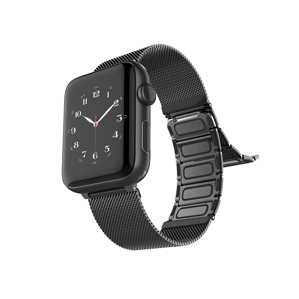 Apple Watch 7 45mm Uyumlu Raptic Classic Plus Serisi Magnetik Metal Hasır Kordon