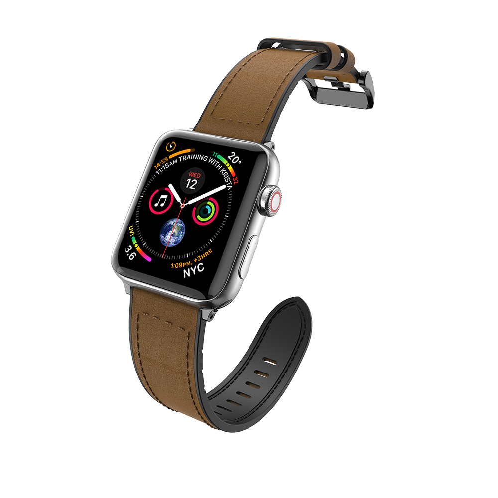 Apple Watch 7 41mm Uyumlu Raptic Hybrid Leather Serisi Deri Kordon