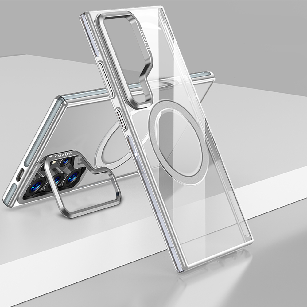 Samsung Galaxy S25 Ultra Uyumlu Kılıf M-safe Şarj Özellikli Wlons Standlı Efsane Kapak