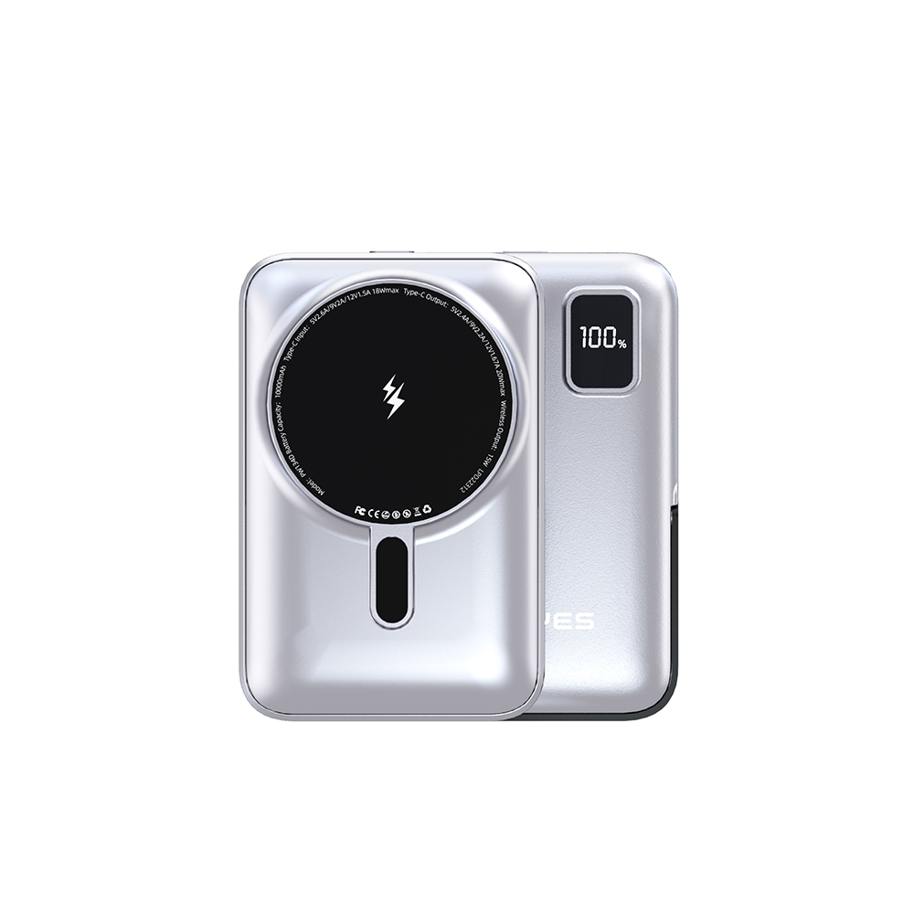 Lenyes PW134D 20W Ultra İnce Dijital LED Ekranlı Standlı Wireless Powerbank 15W 10000mAh
