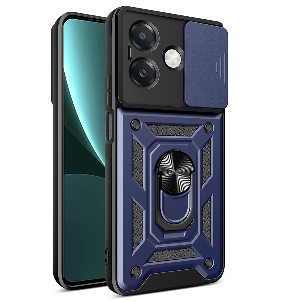 Oppo A3 Uyumlux Kılıf Magnetik Standlı Kamera Korumalı Zore Sürgülü Vega Kapak