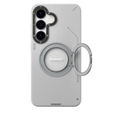 Samsung Galaxy S25 Uyumlu Kılıf M-safe Şarj Özellikli 360° Standlı Basit Mat Deri Desenli Youngkit Tech Leather Serisi Kapak