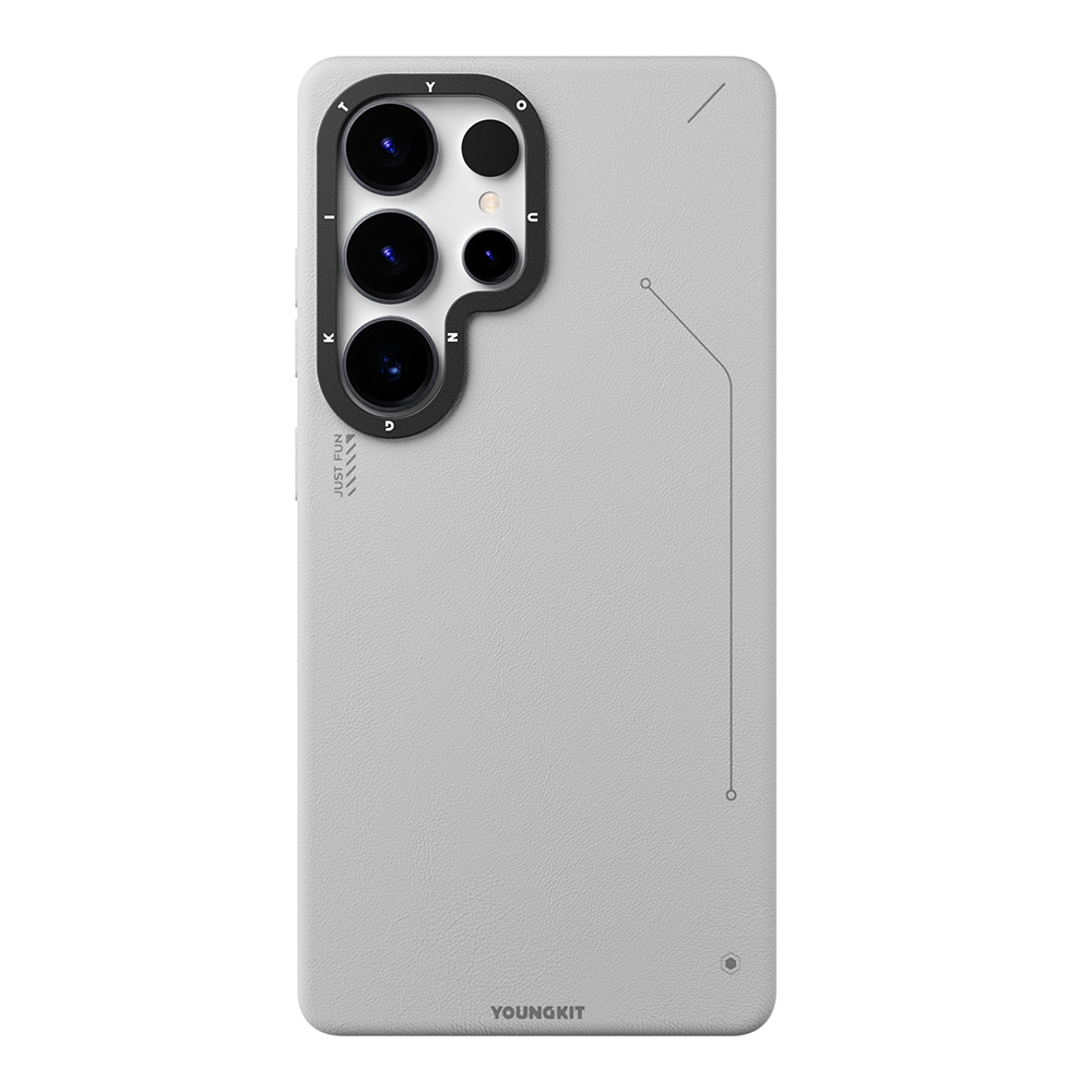 Samsung Galaxy S25 Ultra Uyumlu Kılıf M-safe Şarj Özellikli Basit Mat Deri Desenli Youngkit Tech Fashion Serisi Kapak