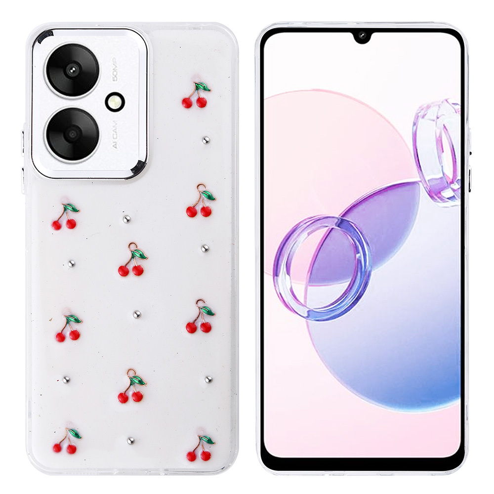 Xiaomi Redmi 13C Uyumlu Kılıf Airbag Tasarımlı Simli Şeffaf Zore Kutup Kapak