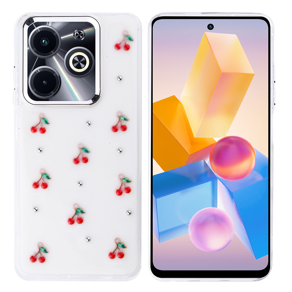 Infinix Hot 40i Uyumlu Kılıf Airbag Tasarımlı Simli Şeffaf Zore Kutup Kapak