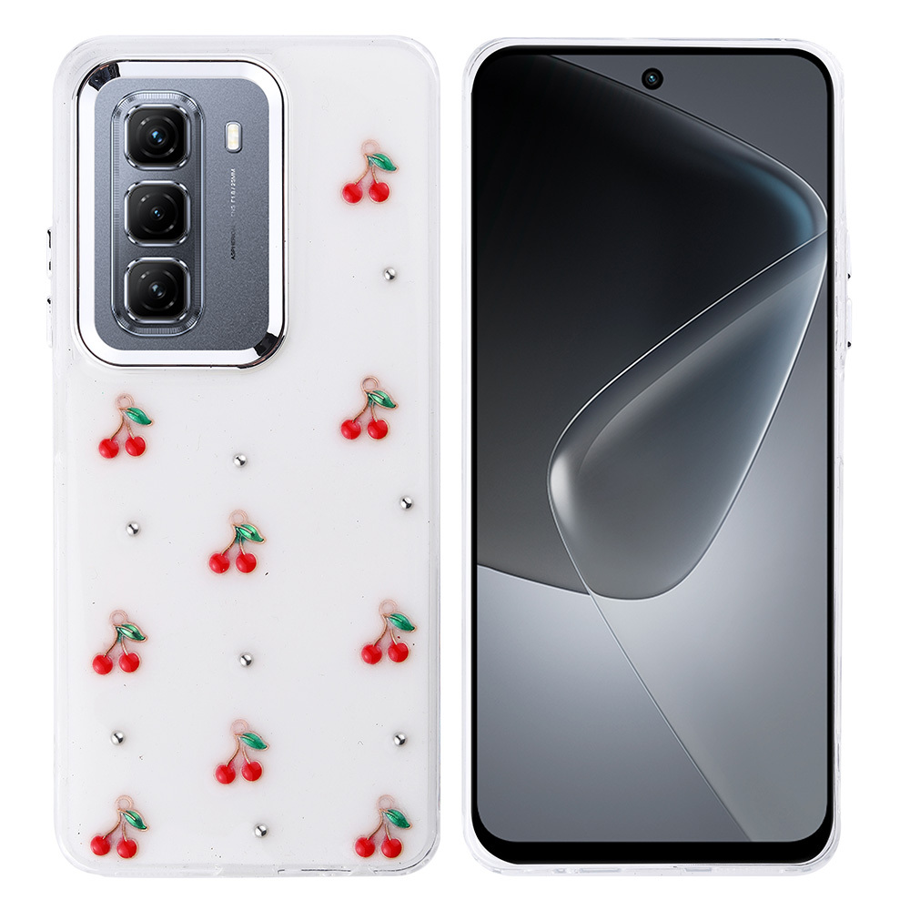 Infinix Hot 50 4G Uyumlu Kılıf Airbag Tasarımlı Simli Şeffaf Zore Kutup Kapak